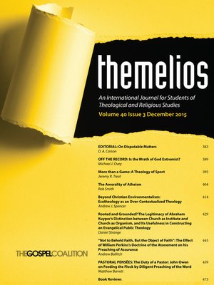 cover image of Themelios, Volume 40, Issue 3